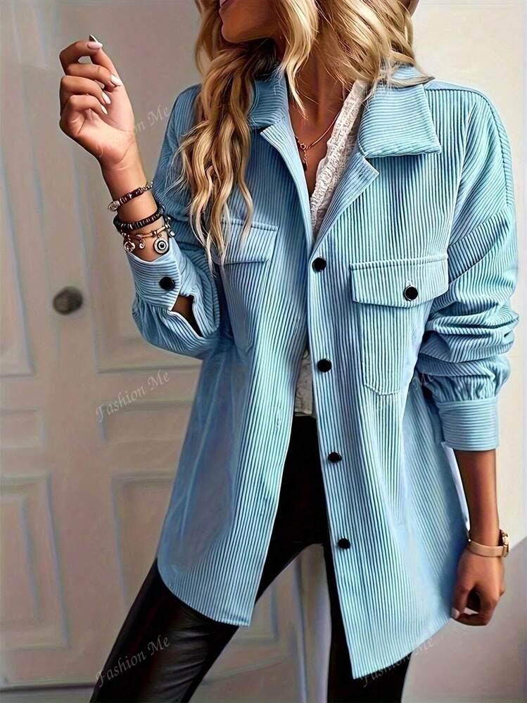 Baby blue corduroy jacket (s-2x)