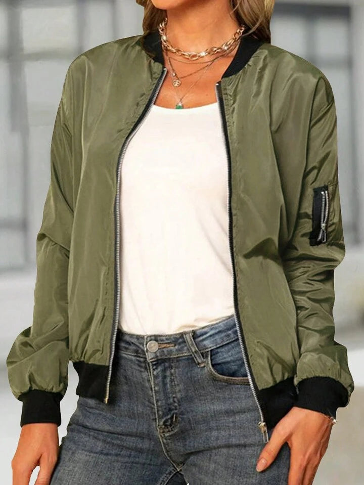 Army green zip up jacket
