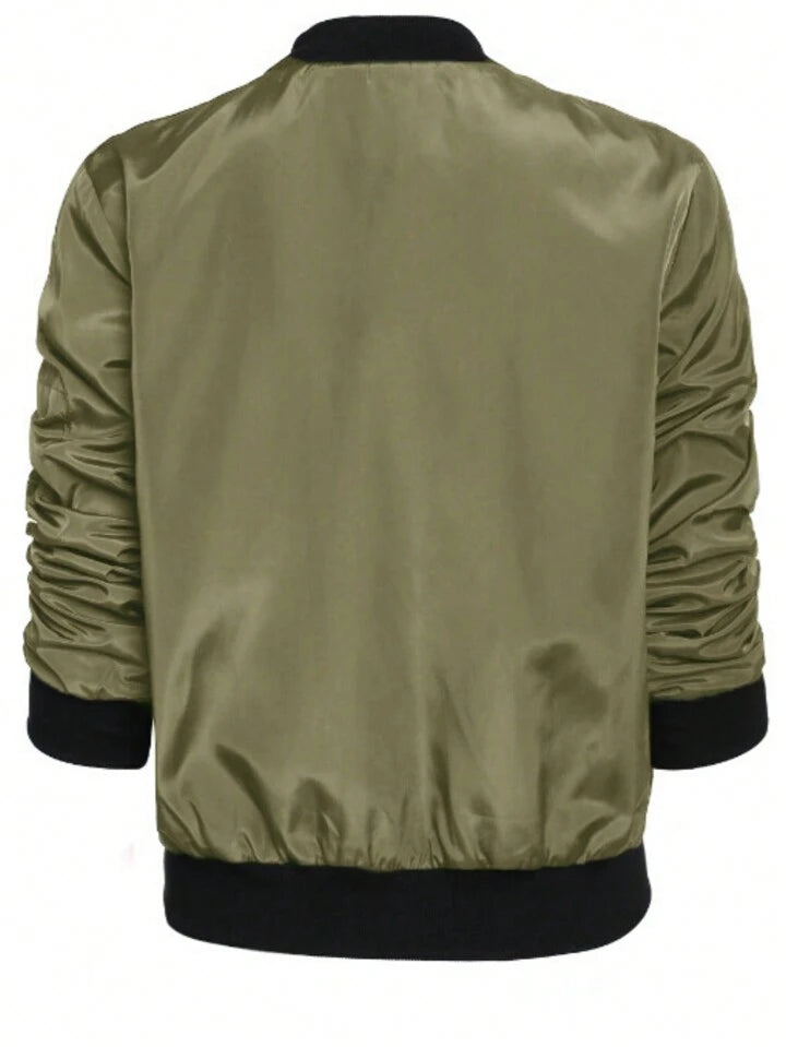 Army green zip up jacket