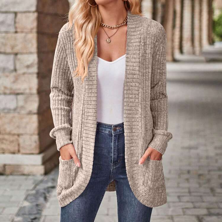 Lightweight open knit cardigan sweater