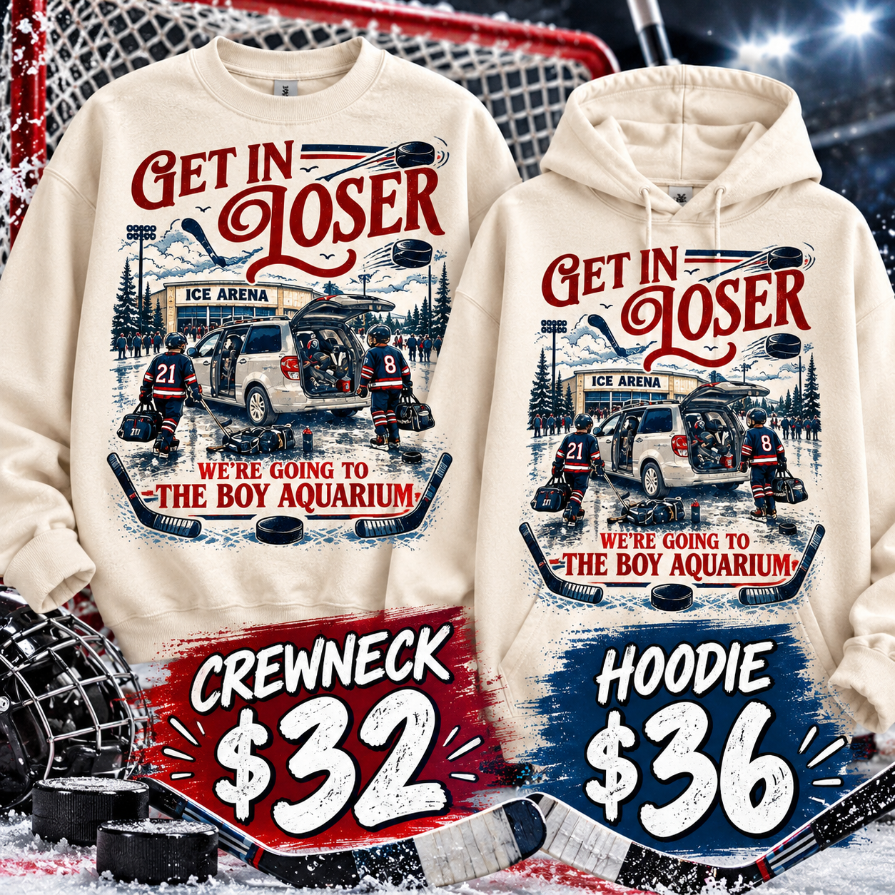 Get in loser crewneck or hoodie
