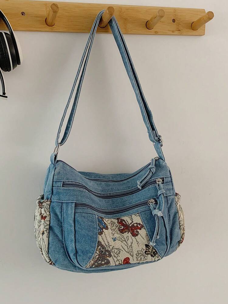 ššš° Denim detail crossbody purse