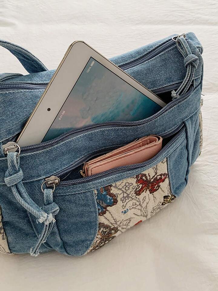 ššš° Denim detail crossbody purse