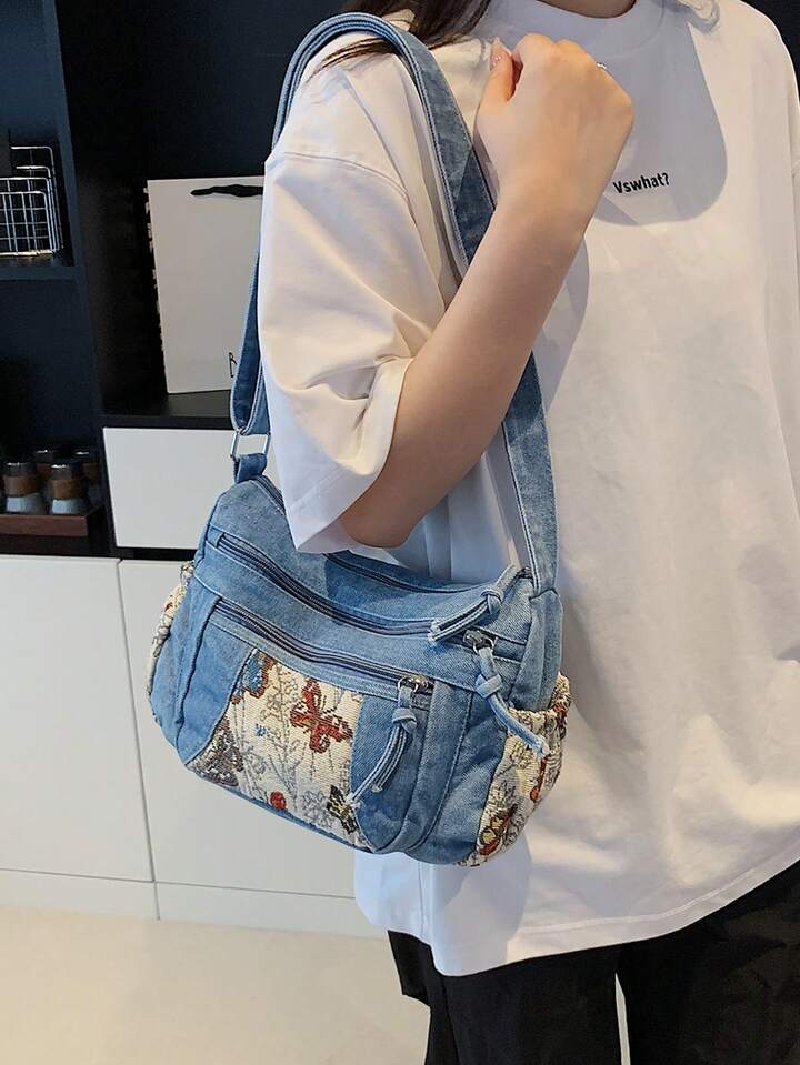 ššš° Denim detail crossbody purse