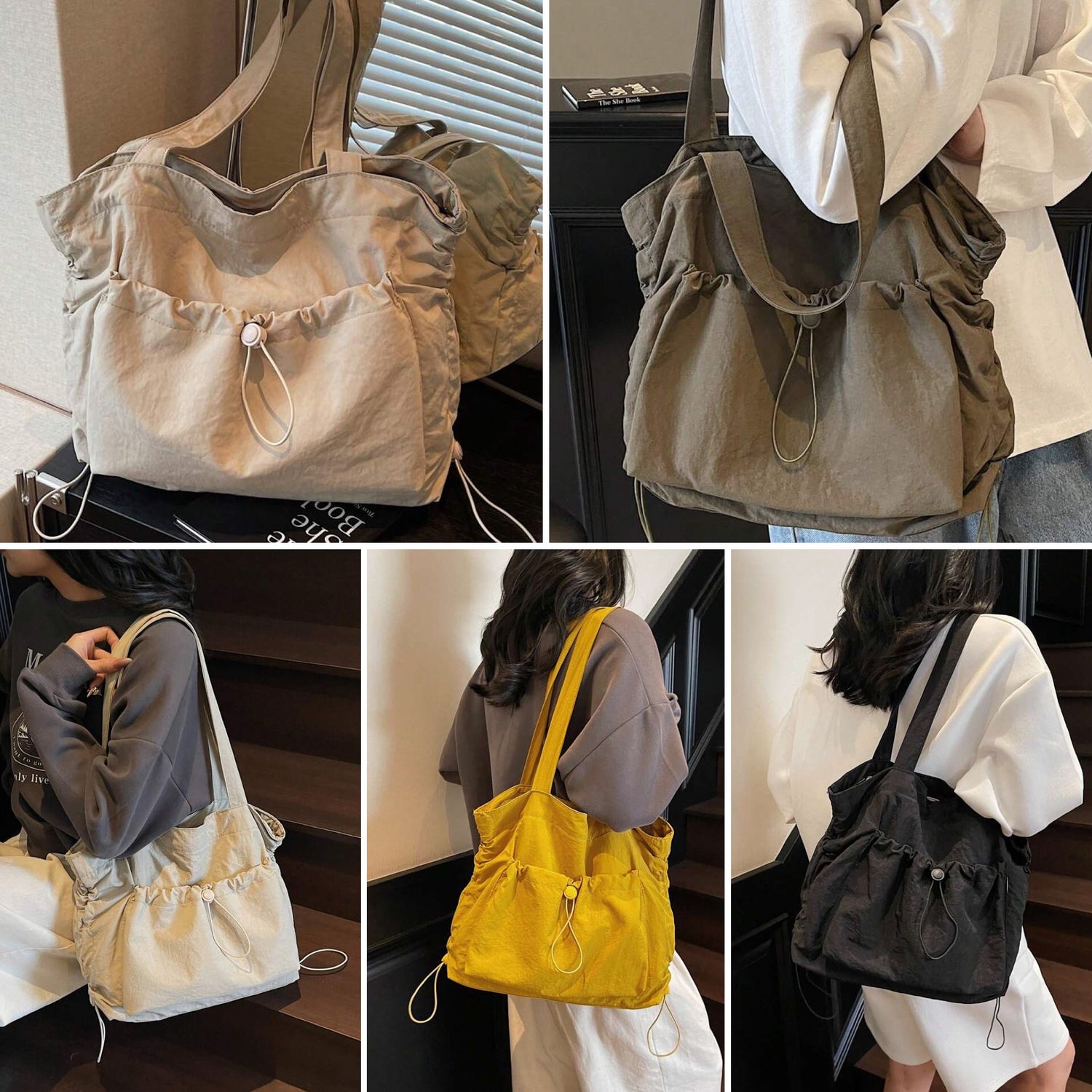 Large canvas drawstring purse/bag