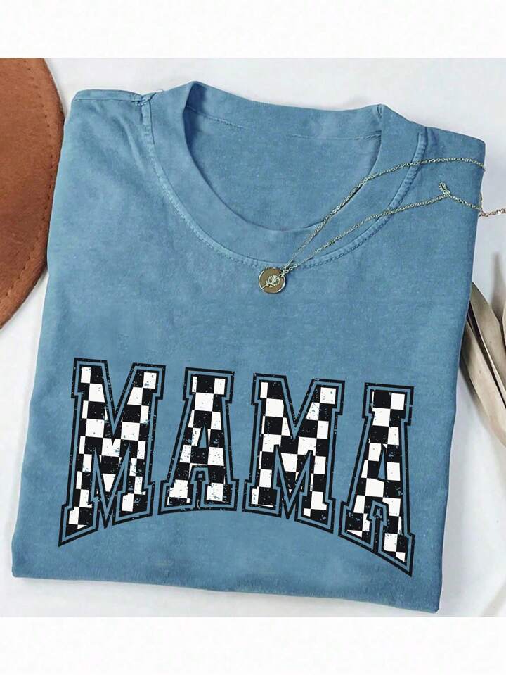 Mama checkered tshirt
