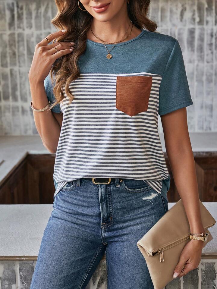 āļøš«ššš šš ššš š
šš striped pocket tee šššššššššš $39