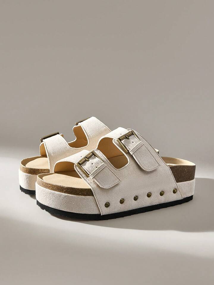 Platform wedge tan sandal
