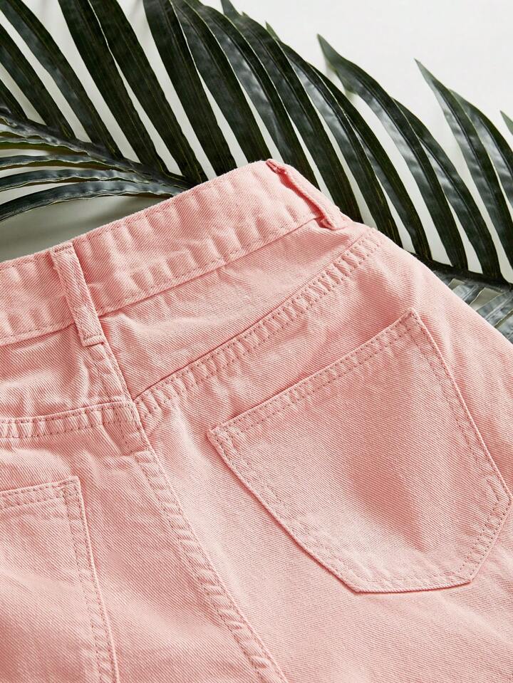 Light pink denim shorts
