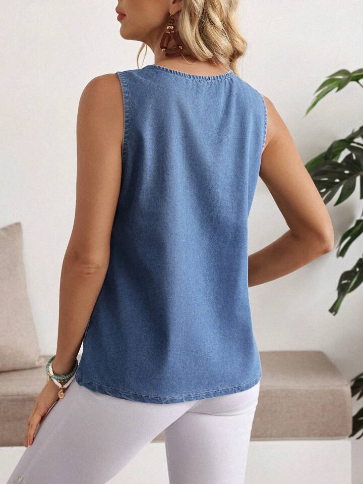 Denim blue tank