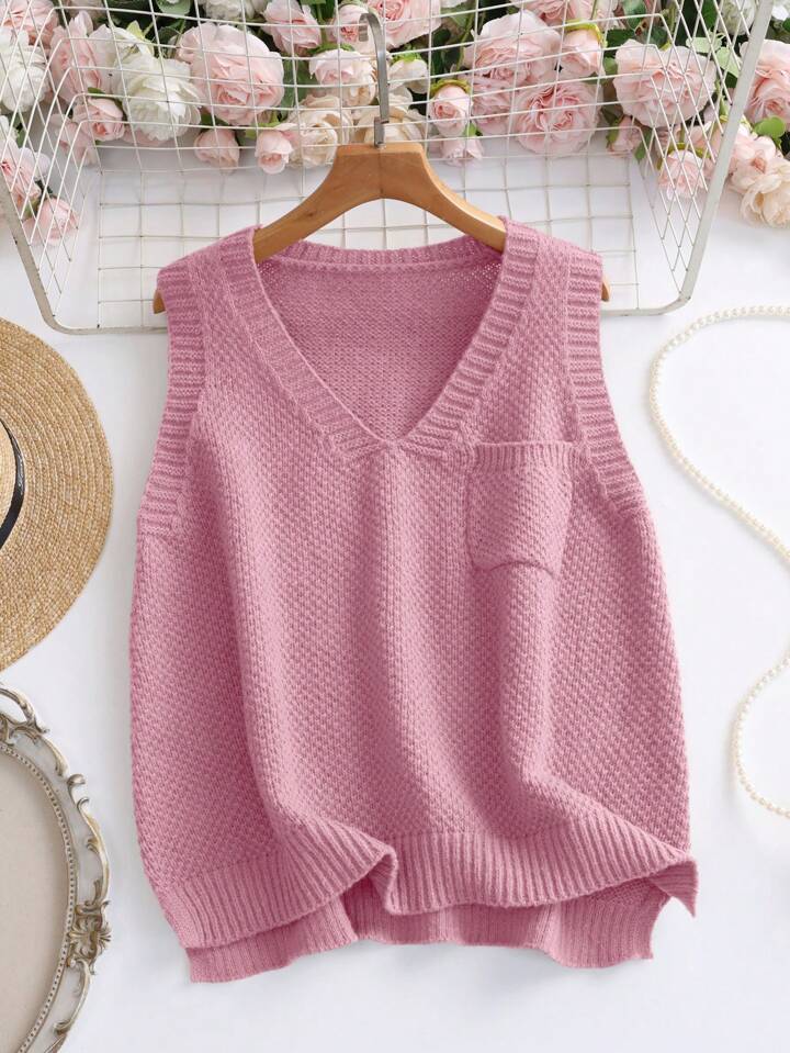 Baby pink knit sweater tank