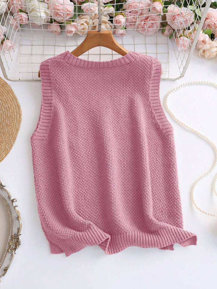Baby pink knit sweater tank