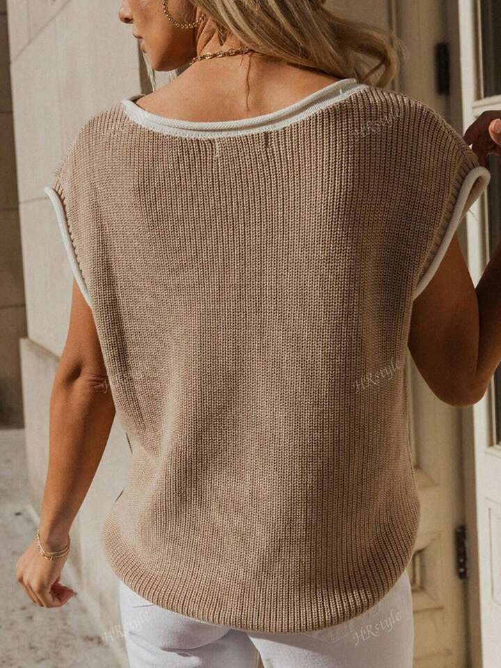 khaki knit top