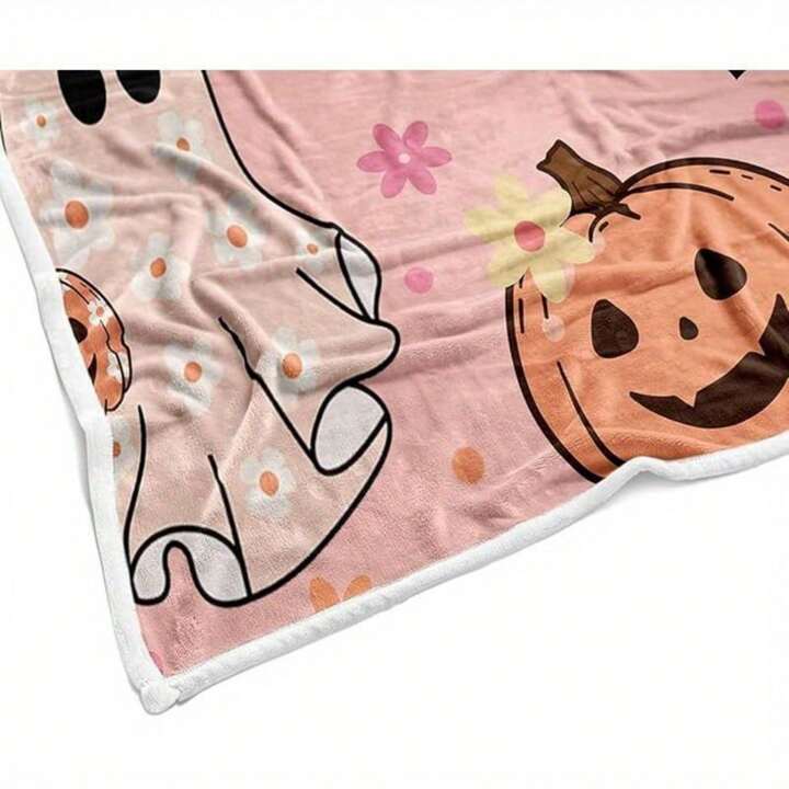 Halloween pink plush blanket