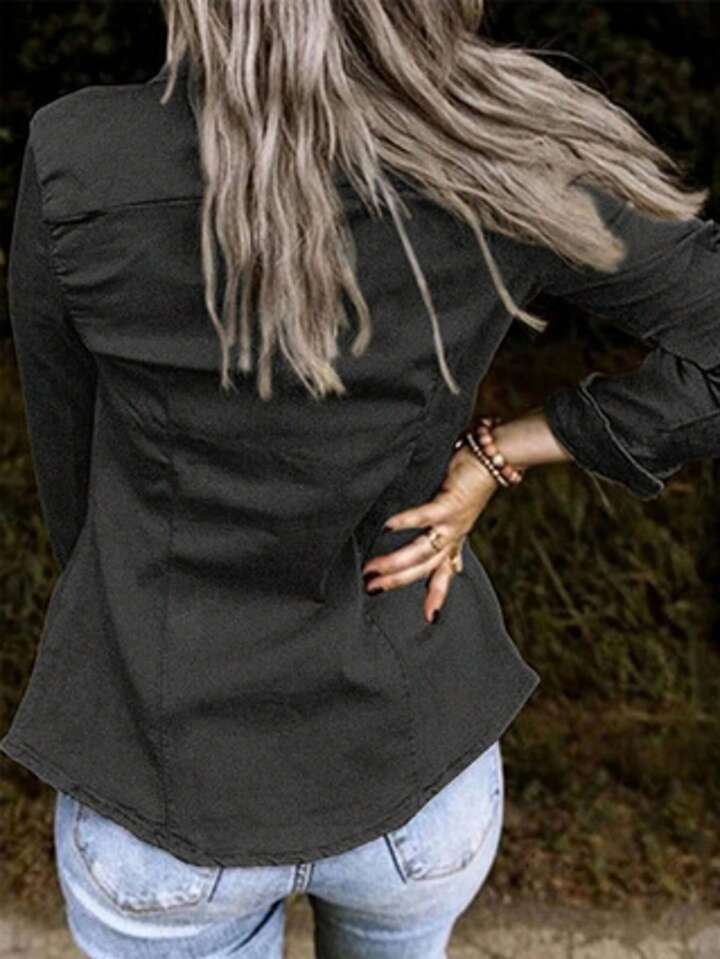 Lightweight black denim jacket