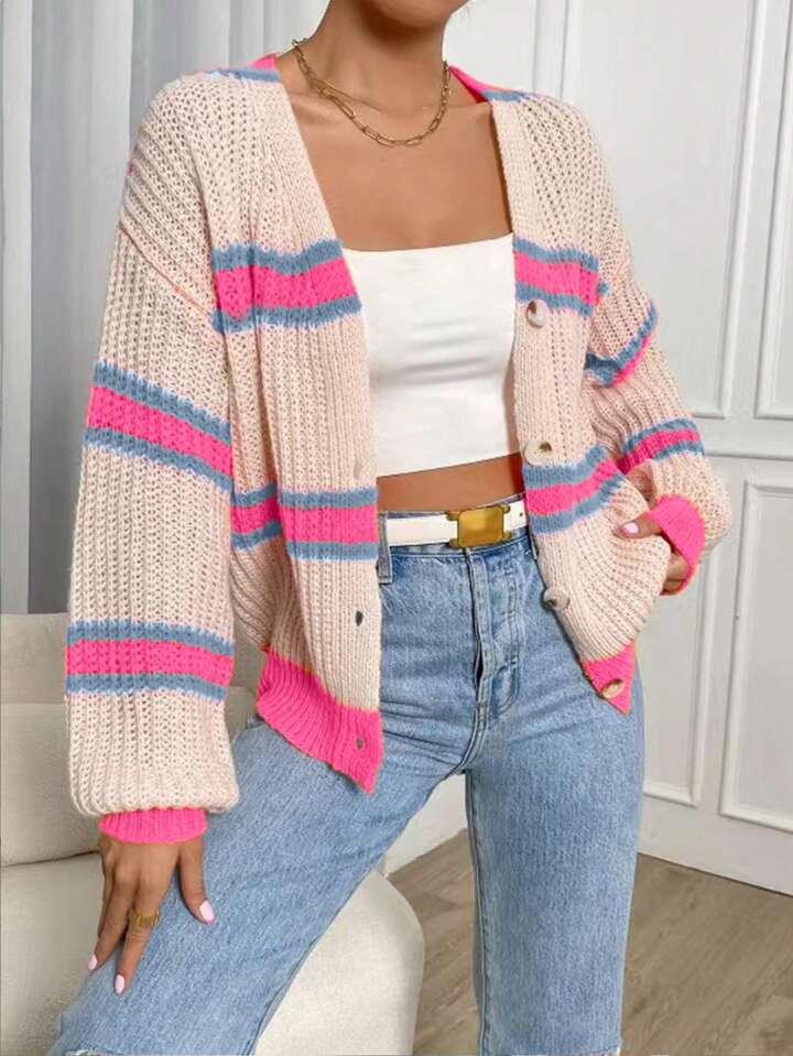 pink striped sweater
