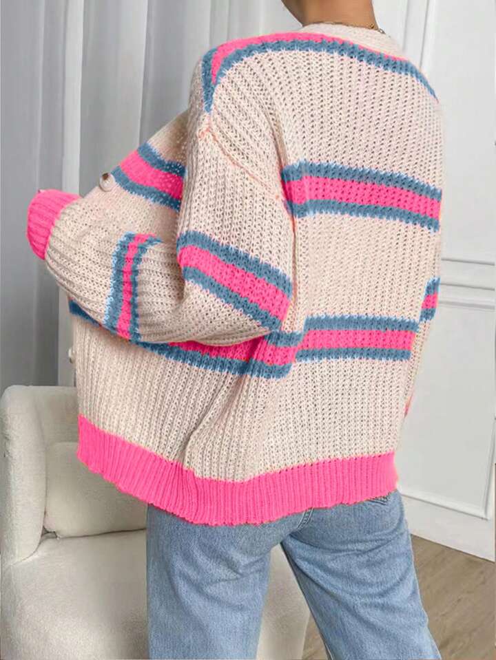 pink striped sweater
