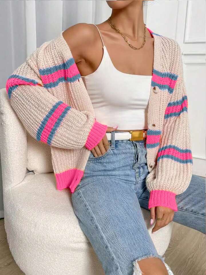 pink striped sweater
