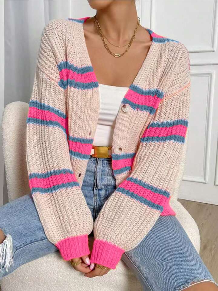 pink striped sweater