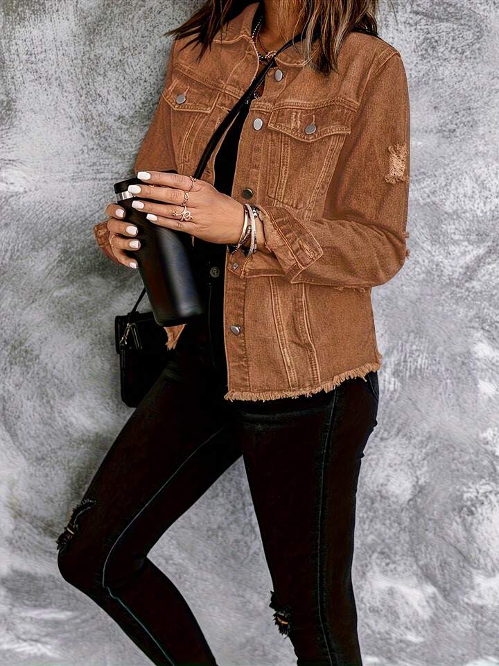 Rust distressed jacket