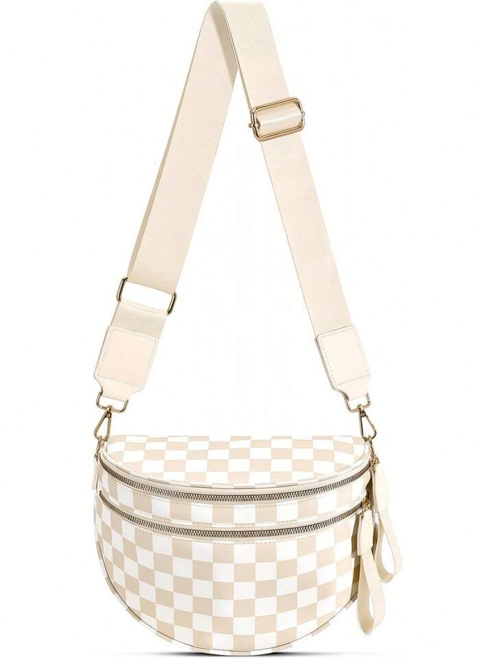 Checkered crossbody purse