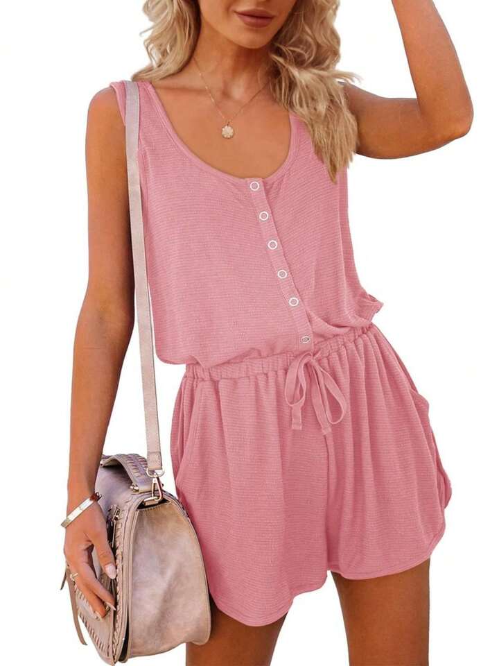 Pink sleeveless romper