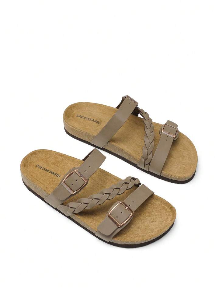 Tan braided strap sandal