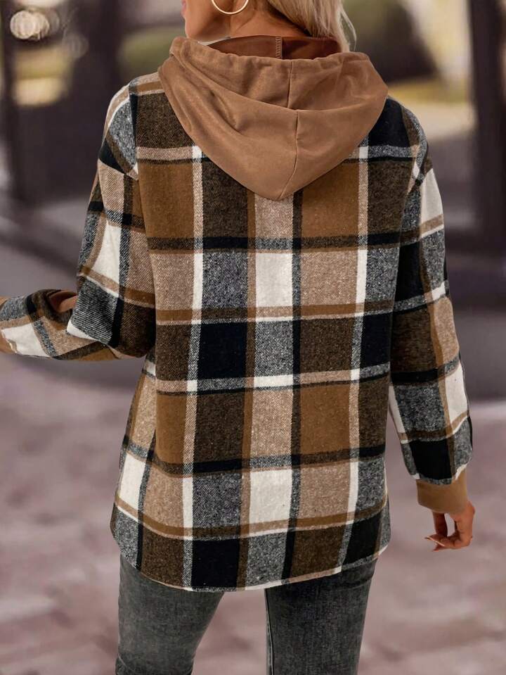brown hooded plaid