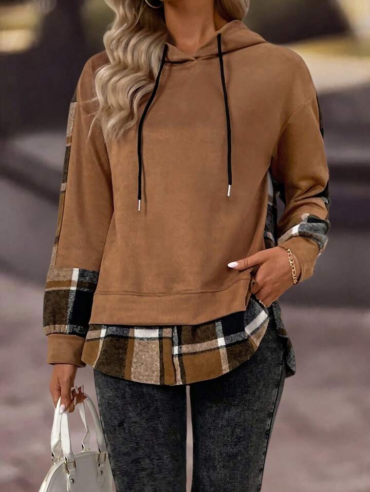 brown hooded plaid