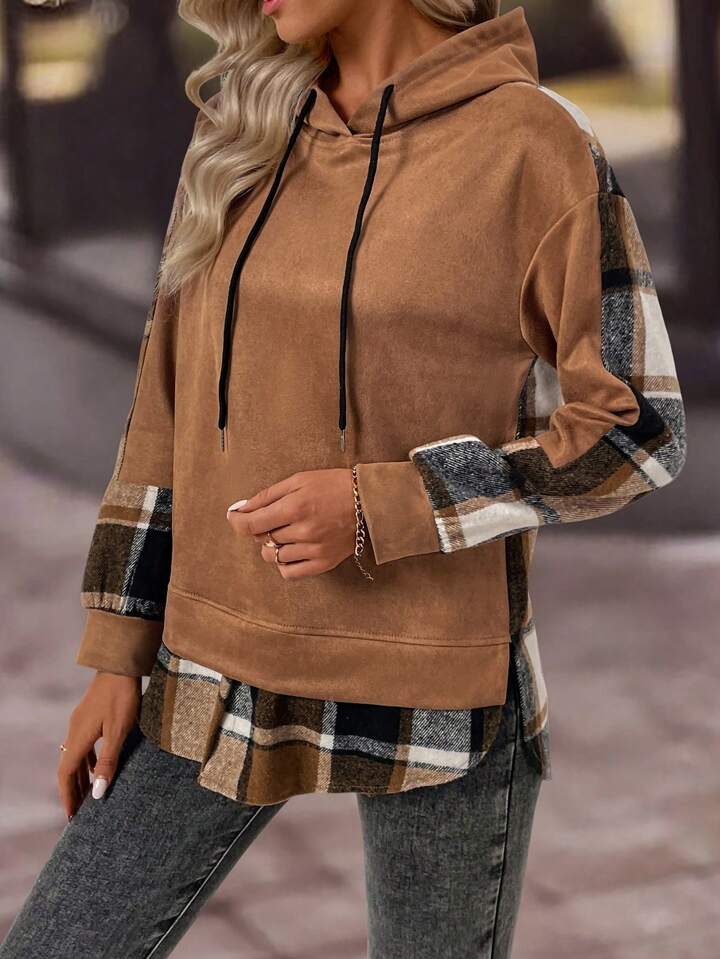 brown hooded plaid