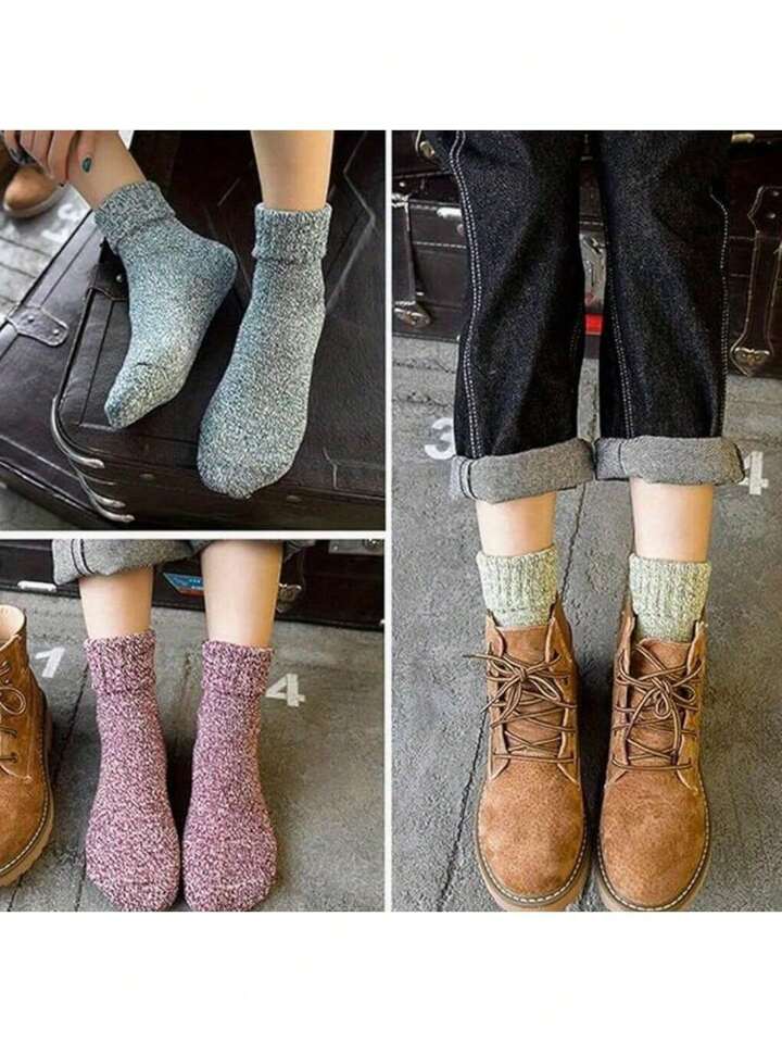 4 pk mixed color cozy socks