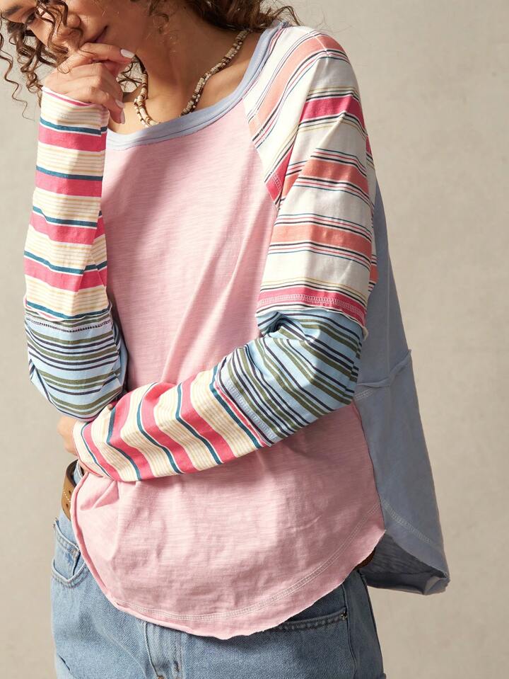Pink striped long sleeve