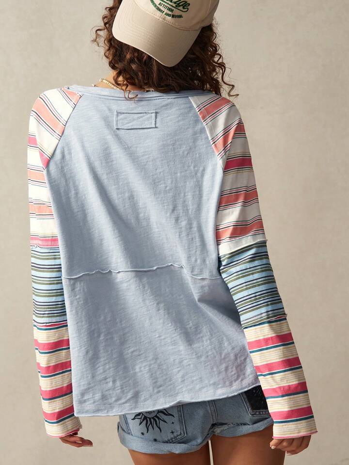 Pink striped long sleeve