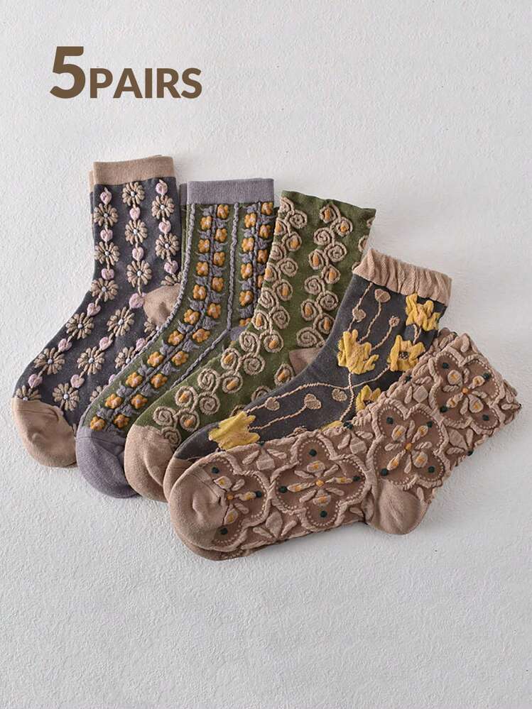 Detailed socks 5pk šØš«š¢š š¢š§šš„š„š²
