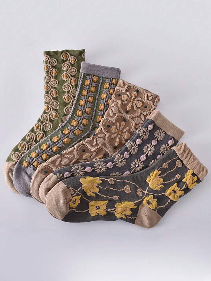 Detailed socks 5pk šØš«š¢š š¢š§šš„š„š²