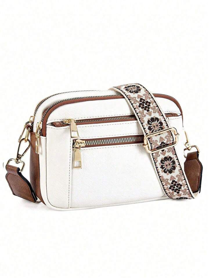 White purse w/detailed strap