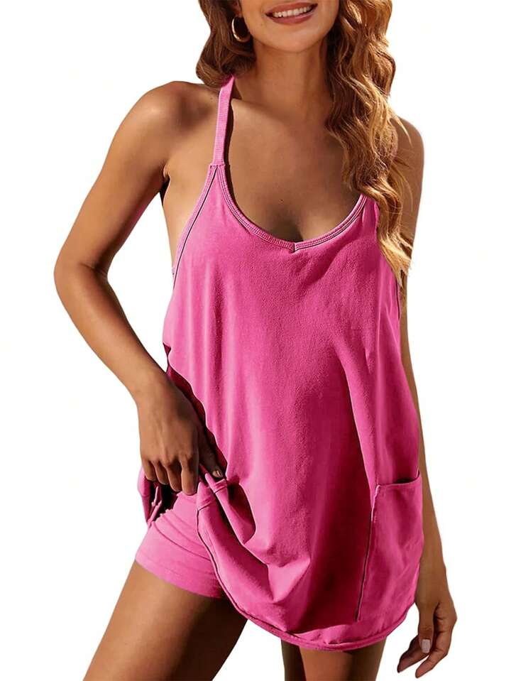 Athletic dress w/built in shorts (multiple colors)