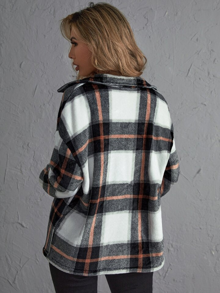 black W/ brown shacket