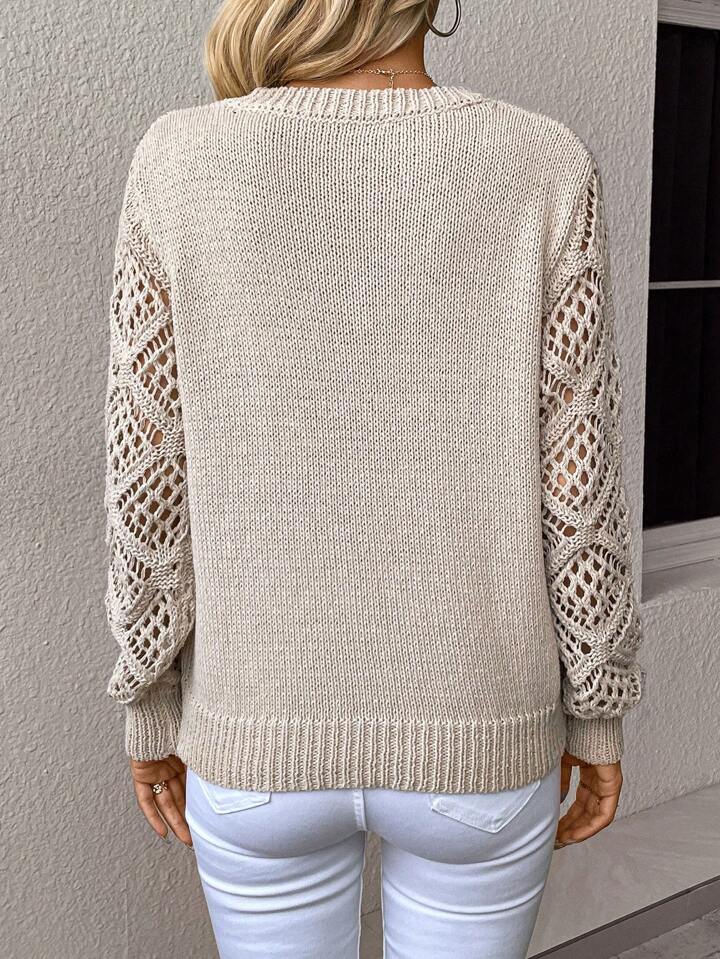 Blue/cream lace long sleeve
