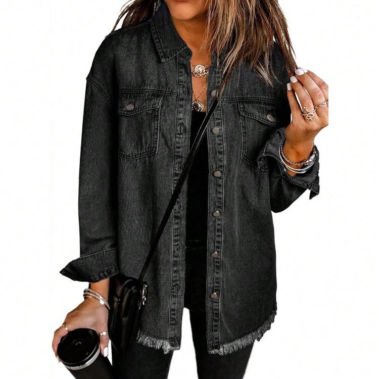 Black oversized lightweight jacket (S-2x)