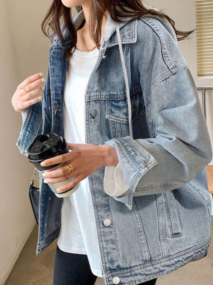 šš®šš¬ššš² šš% šØšš šššš„ light wash denim jacket w/ hood šØš«š¢š š¢š§šš„š„š² $šš (s-2x)