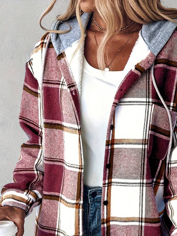 Maroon lined shacket