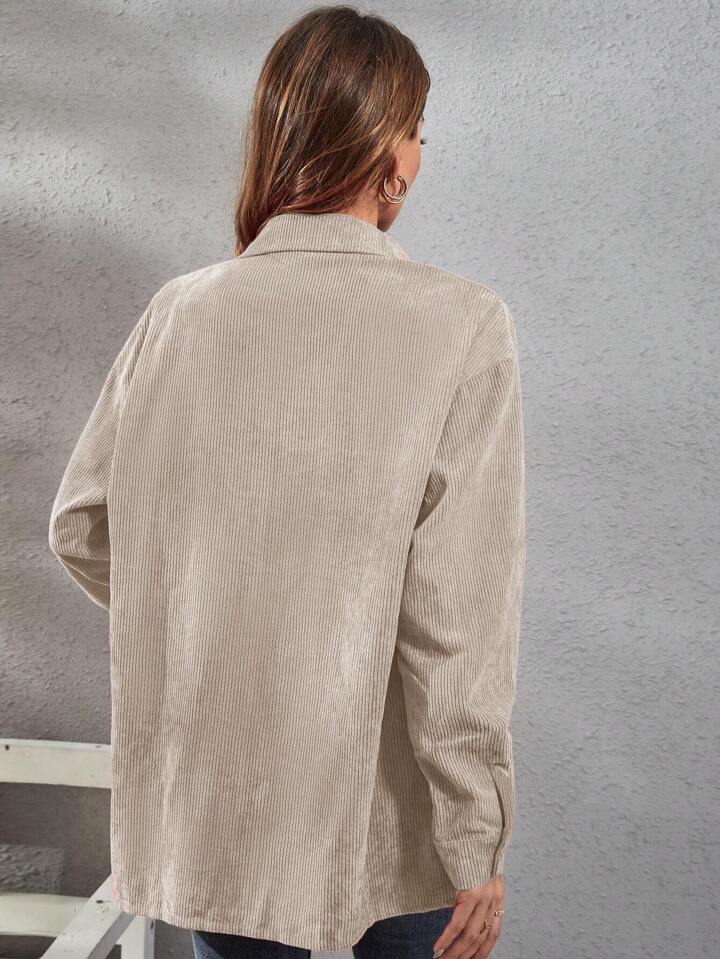tan corduroy jacket w/ front pocket