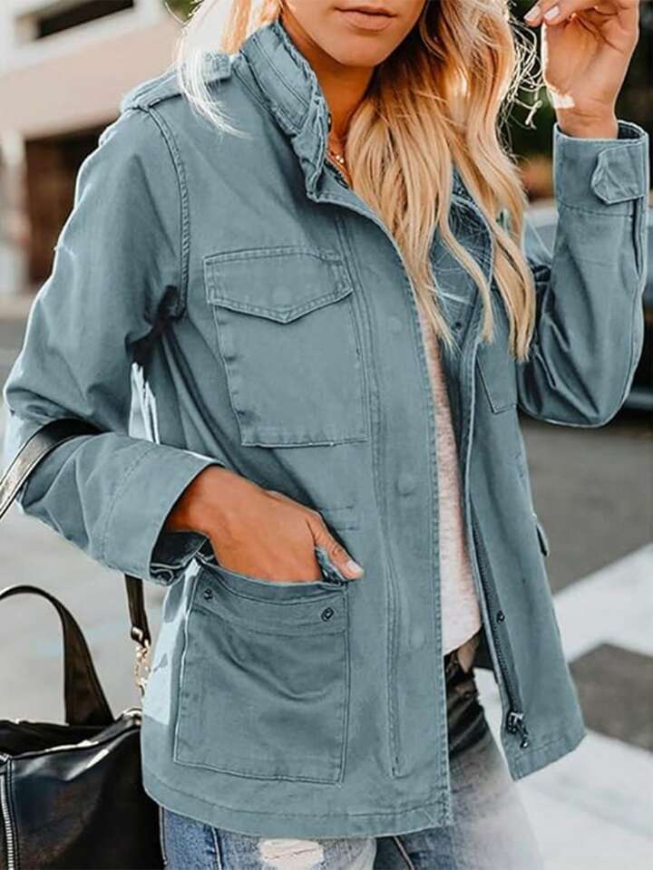 Blue military jacket