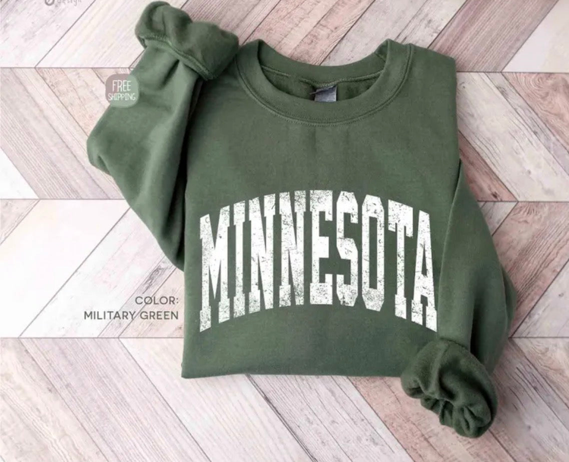 Military green Minnesota crewneck