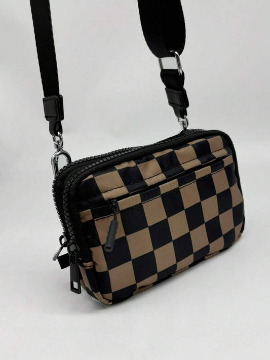 Black & tan checkered purse