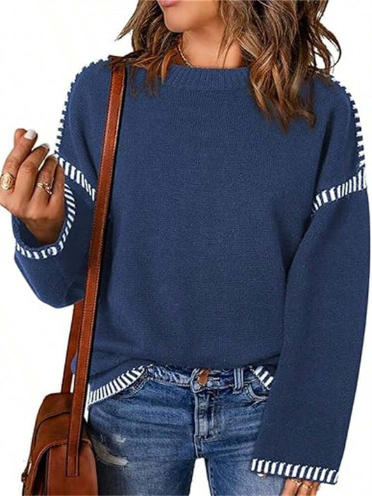 Navy blue sweater w/ stripe detail