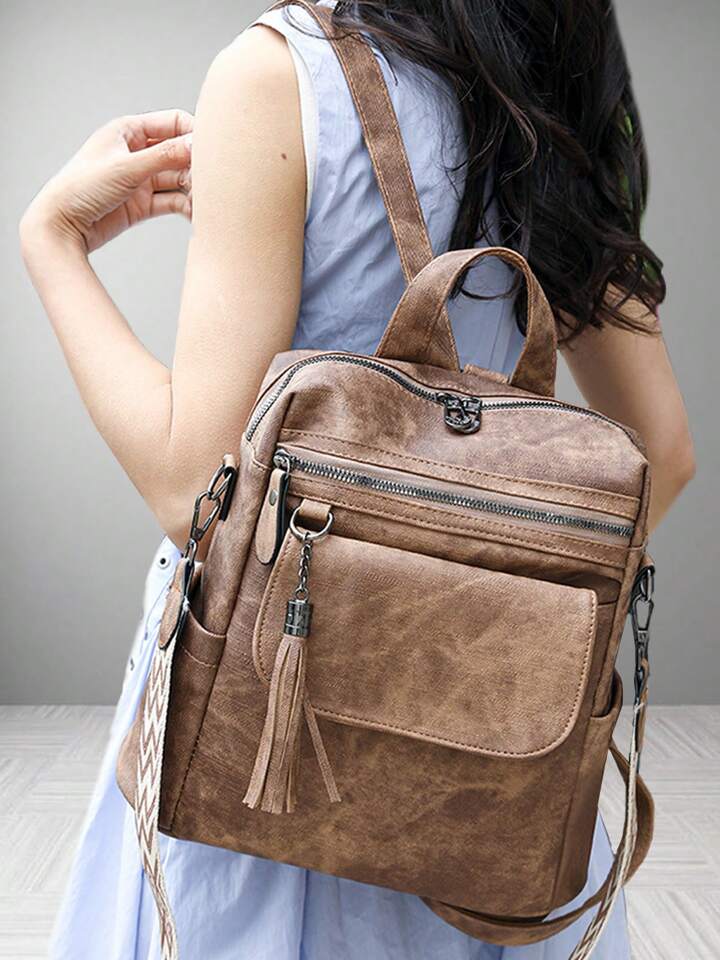 Brown backpack/purse w/strap