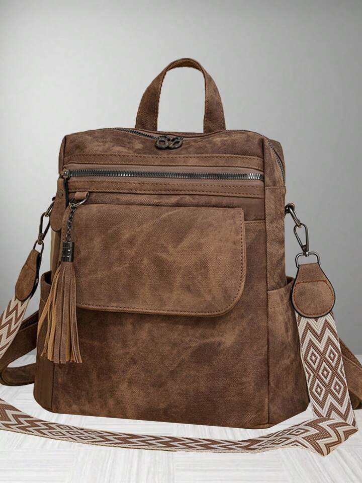 Brown backpack/purse w/strap