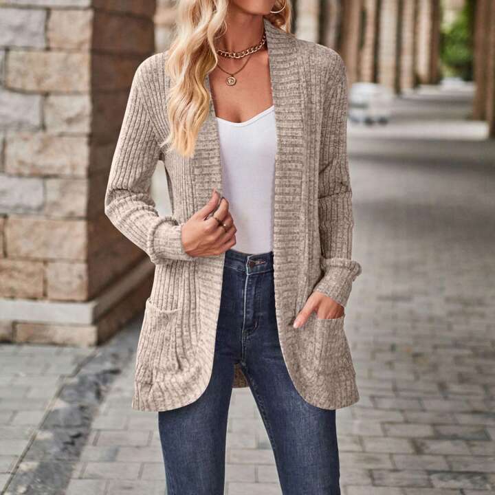 Lightweight open knit cardigan sweater
